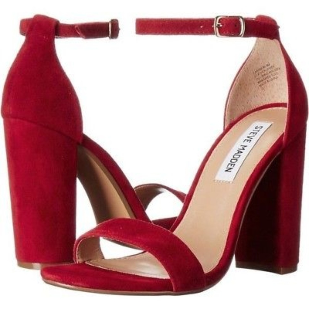 NEW Steve Madden Red Suede Carrson Dress Heel 6.5M
